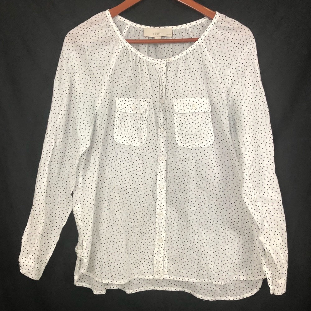 Ann Taylor LOFT | Polka Dot Button Down Shirt